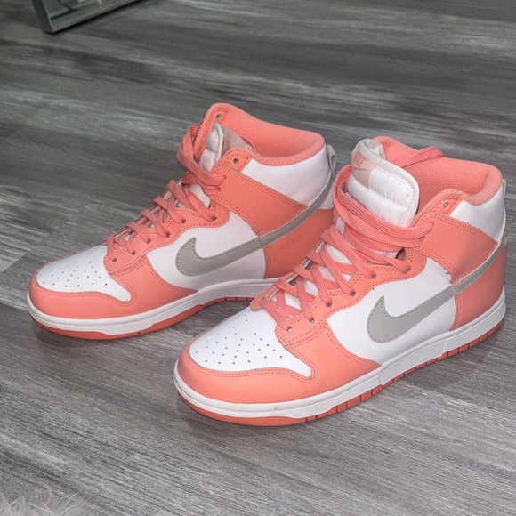Nike Women's Coral and White High-Top Sneakers - Picture 4 of 6